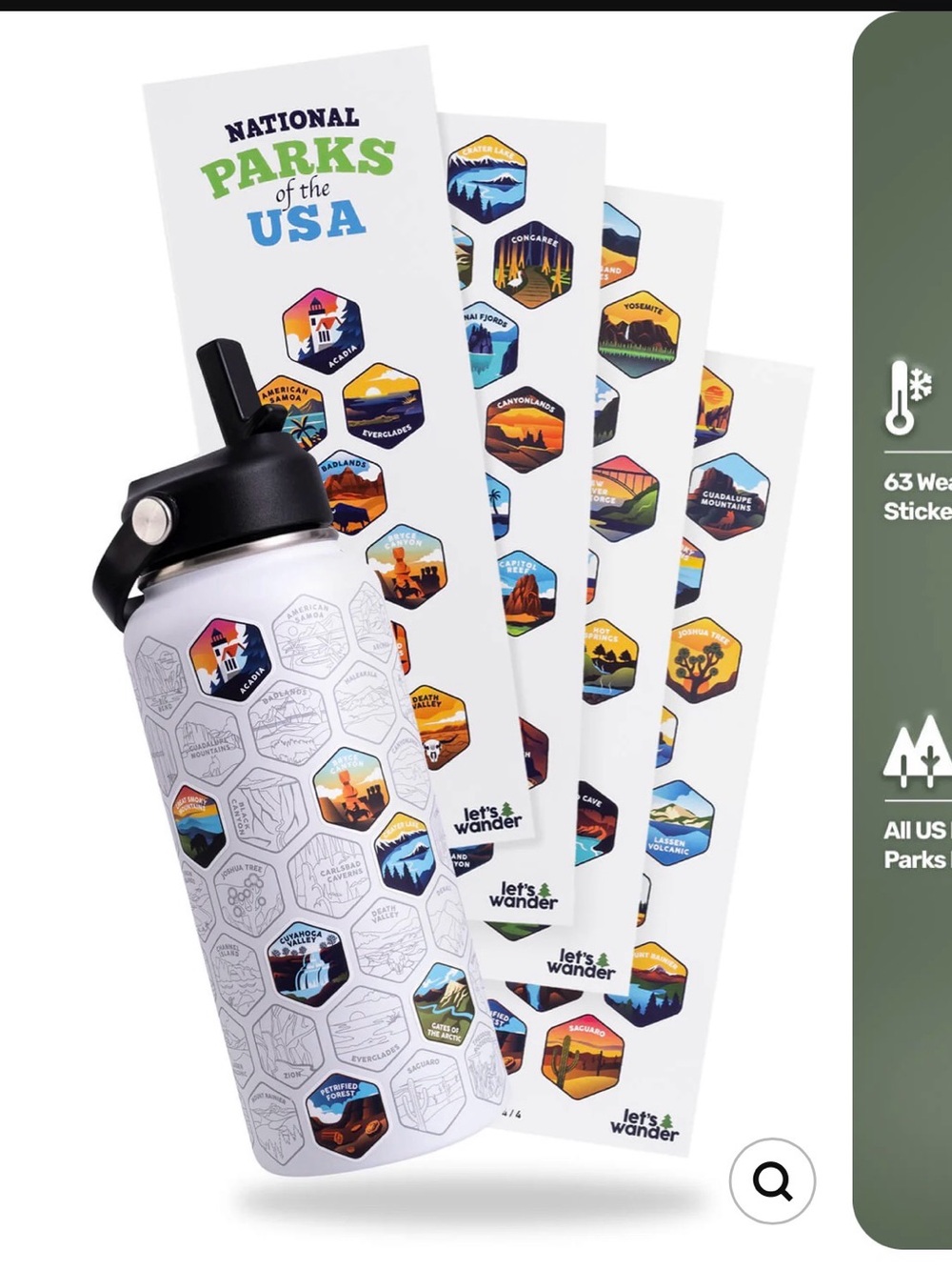 Parks Project National Parks of the USA Navy Blue and Gold Water Bottle - Picture 7 of 7